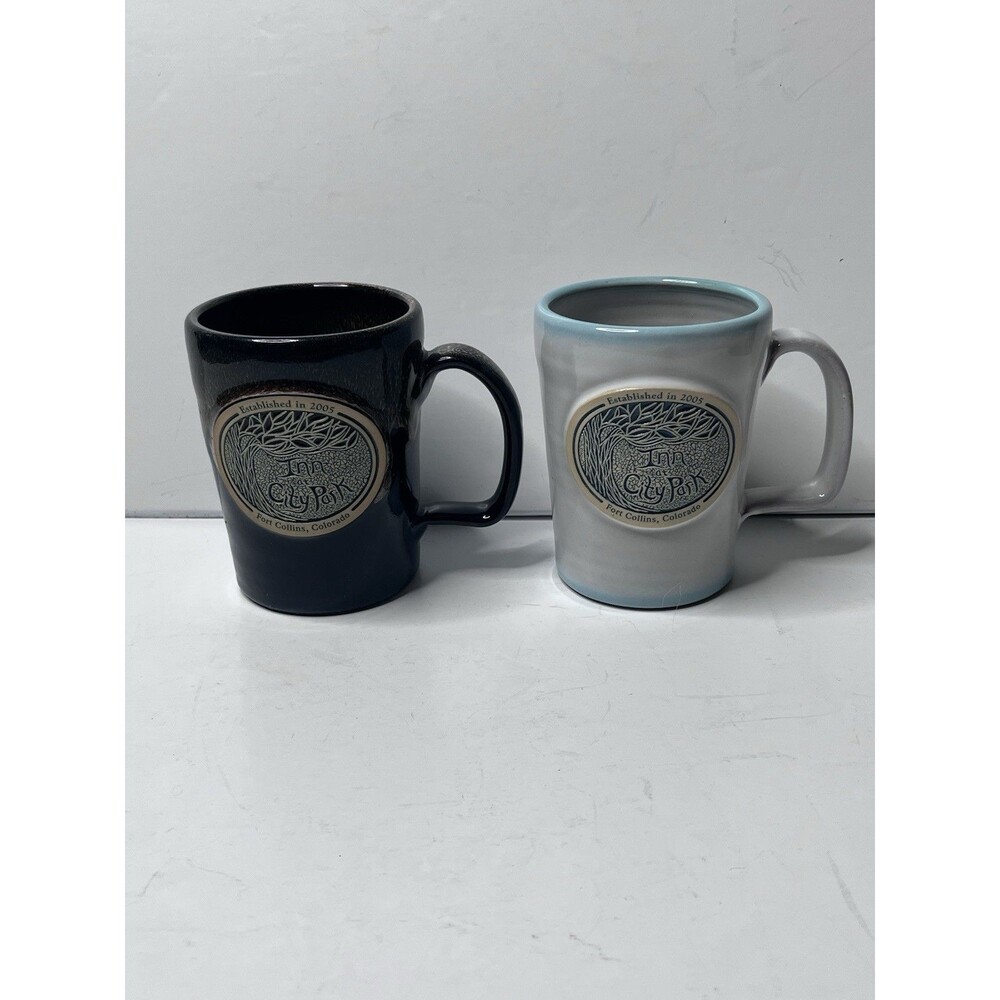 Deneen Pottery Mug Set of 2 Inn At City Park For Collins CO  Handthrown USA